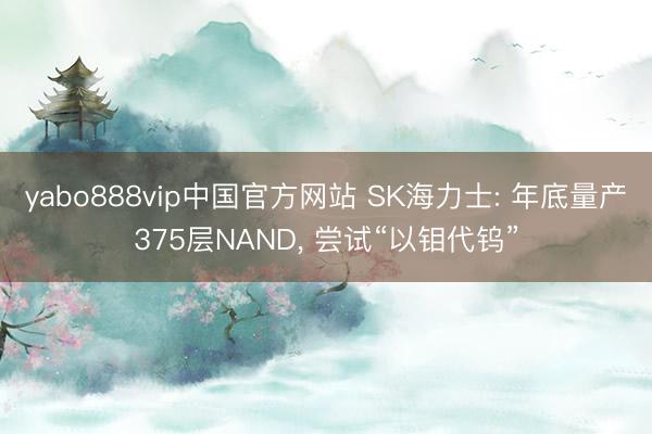 yabo888vip中国官方网站 SK海力士: 年底量产375层NAND， 尝试“以钼代钨”