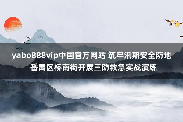 yabo888vip中国官方网站 筑牢汛期安全防地  番禺区桥南街开展三防救急实战演练